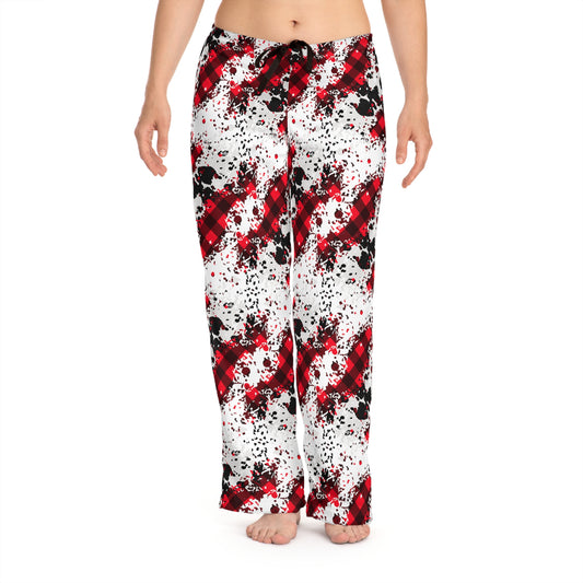 Red and Black and White patterned - Women's Pajama Pants (AOP)